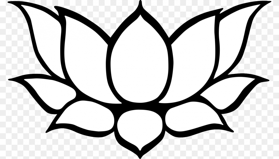 Lotus Black And White, Leaf, Plant, Symbol, Stencil Free Transparent Png