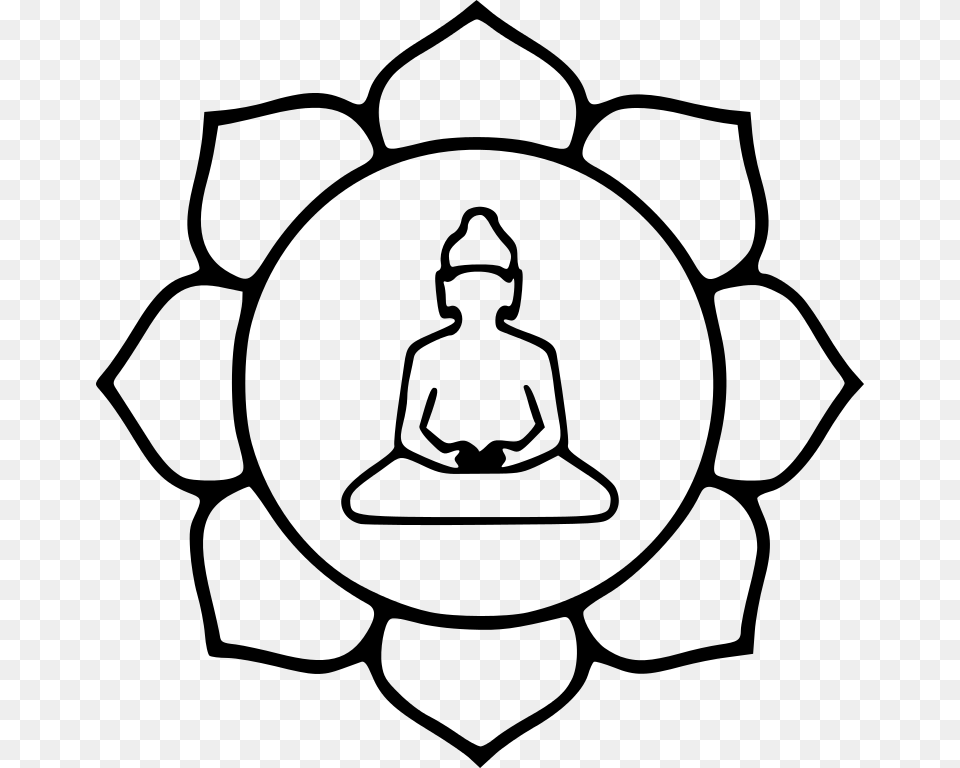 Lotus Buddha, Gray Png Image