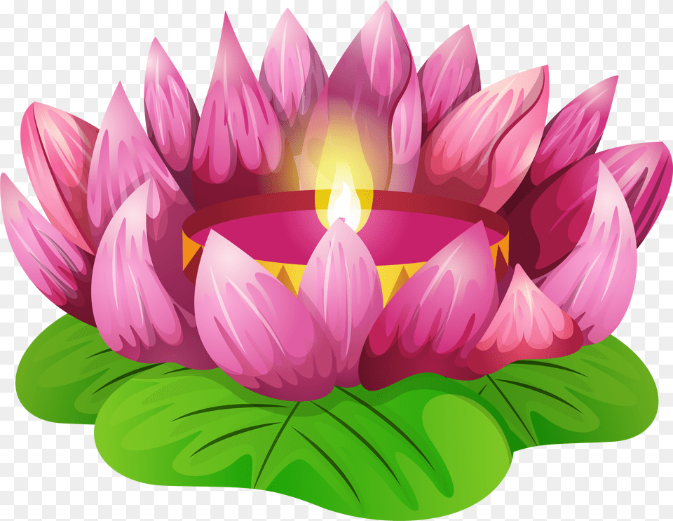 Lotus Candle Transparent Image Download Png