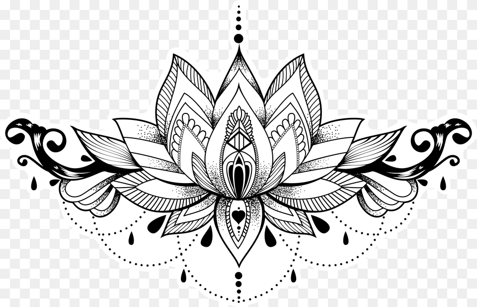 Lotus Chandelier Tattoo, Art, Floral Design, Graphics, Pattern Free Png Download