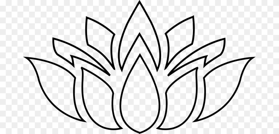 Lotus Clipart Lotus Flower Silhouette, Gray Png