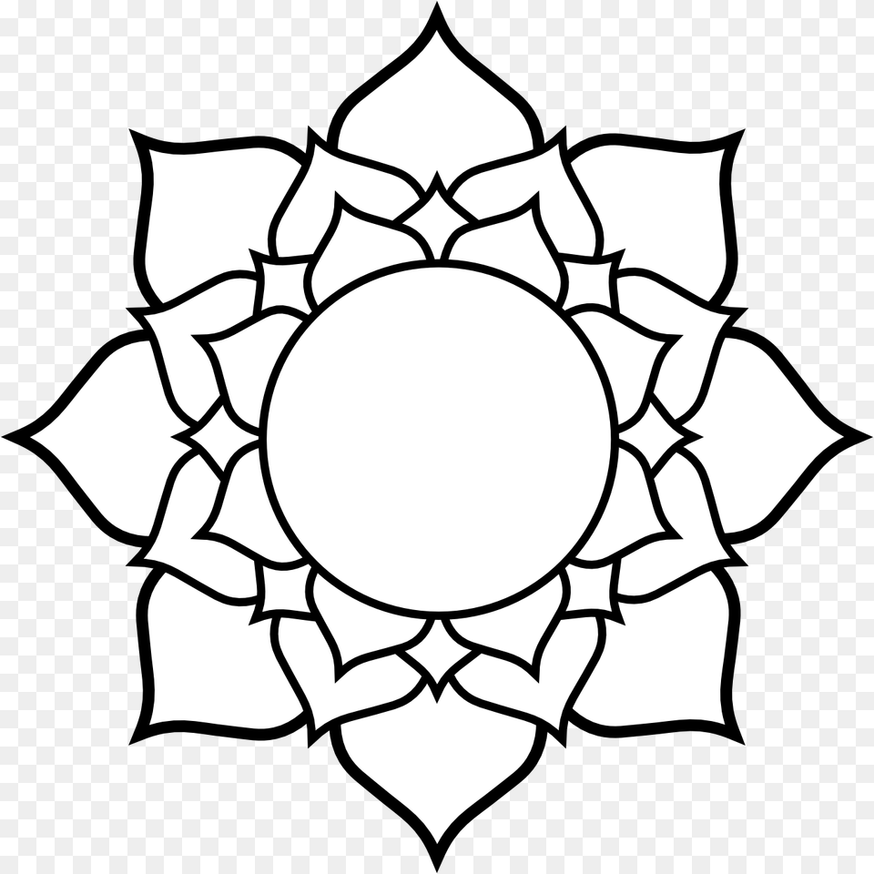 Lotus Clipart Top, Stencil Png