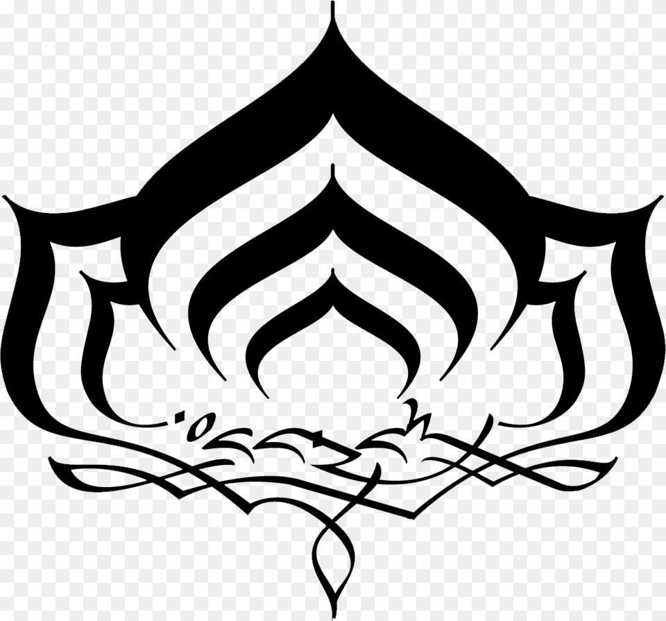 Lotus Clipart Yoga Symbol Warframe Lotus Symbol, Cross, Silhouette Free Png