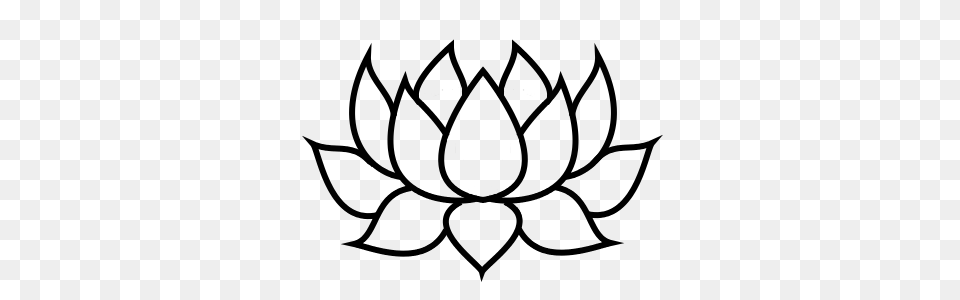 Lotus Flower, Gray Free Transparent Png