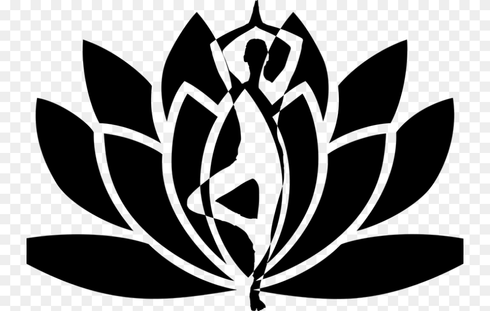 Lotus Flower Background For Yoga, Gray Free Png Download