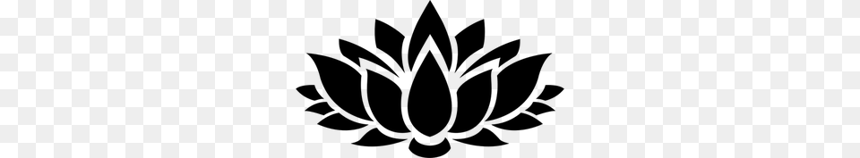 Lotus Flower Clipart Black And White Clip Art Images, Gray Free Png Download