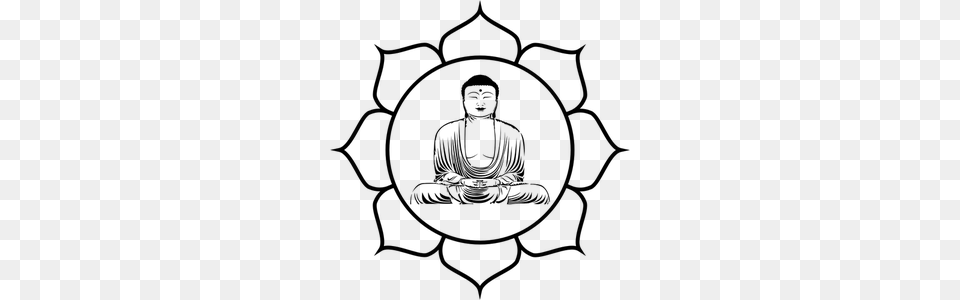 Lotus Flower Clipart Black White, Gray Free Transparent Png