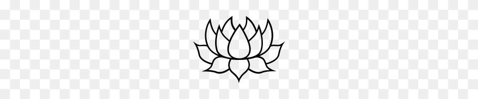 Lotus Flower Icons Noun Project, Gray Png Image