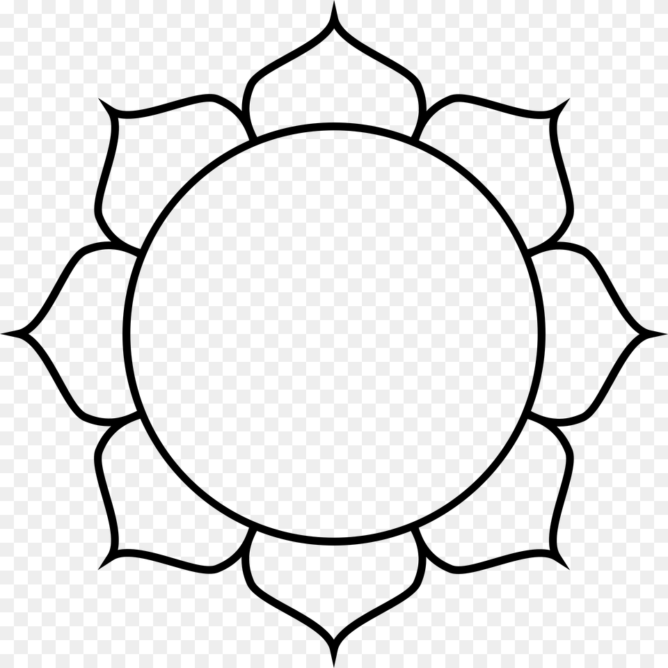 Lotus Flower Line Art Icons, Gray Png