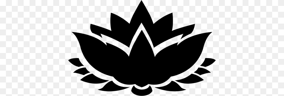 Lotus Flower Outline Clip Art Gray Free Transparent Png