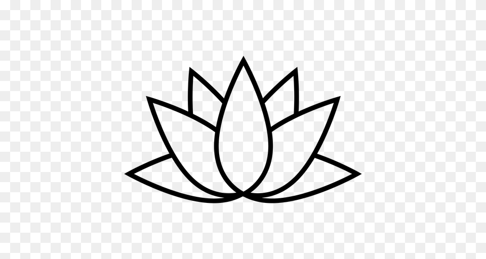 Lotus Flower Outline Icon, Gray Free Png
