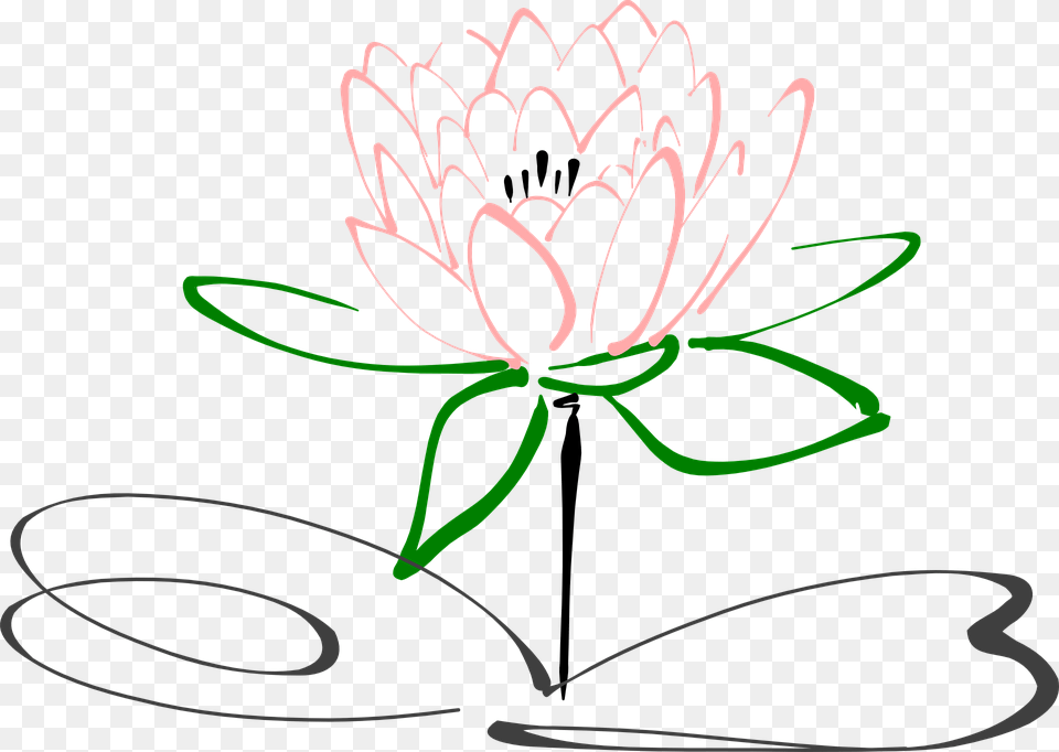 Lotus Flower Pen Drawing Clipart Chinese Characters Lotus Flower, Plant Png