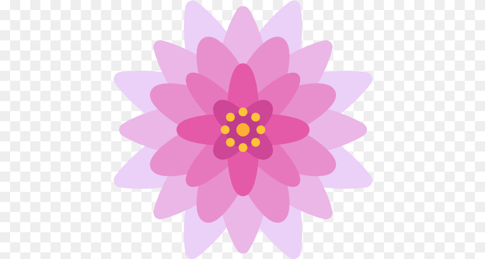 Lotus Flower Petals Blossom Botanical Nature Icon Flat Flower Icon, Dahlia, Plant, Daisy Free Transparent Png