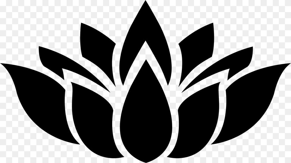 Lotus Flower Silhouette Icons, Gray Free Transparent Png