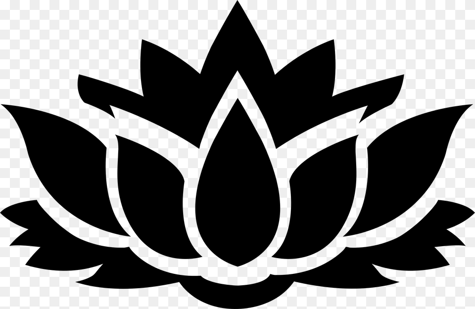 Lotus Flower Silhouette Icons, Gray Png Image