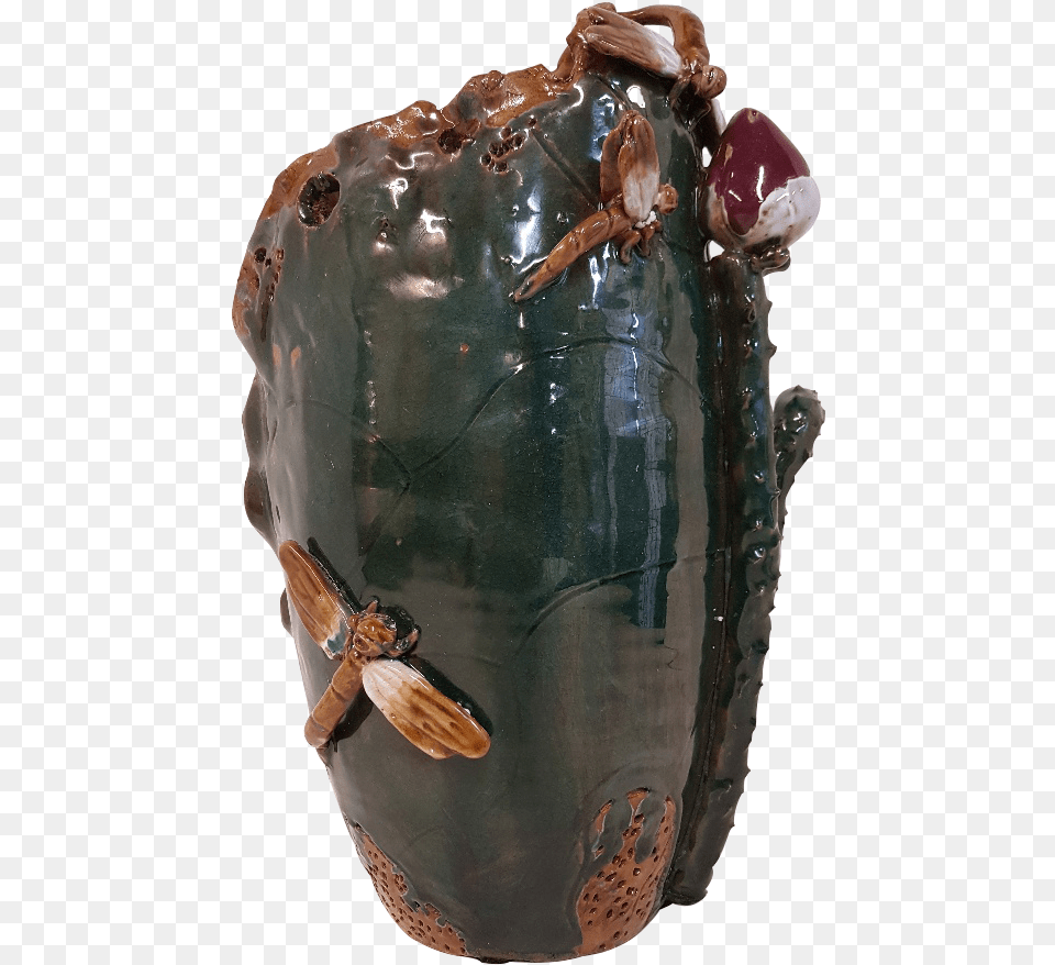 Lotus Leaf Dragon Fly Sculptured Vase Beetle, Accessories, Pottery, Gemstone, Jewelry Free Transparent Png