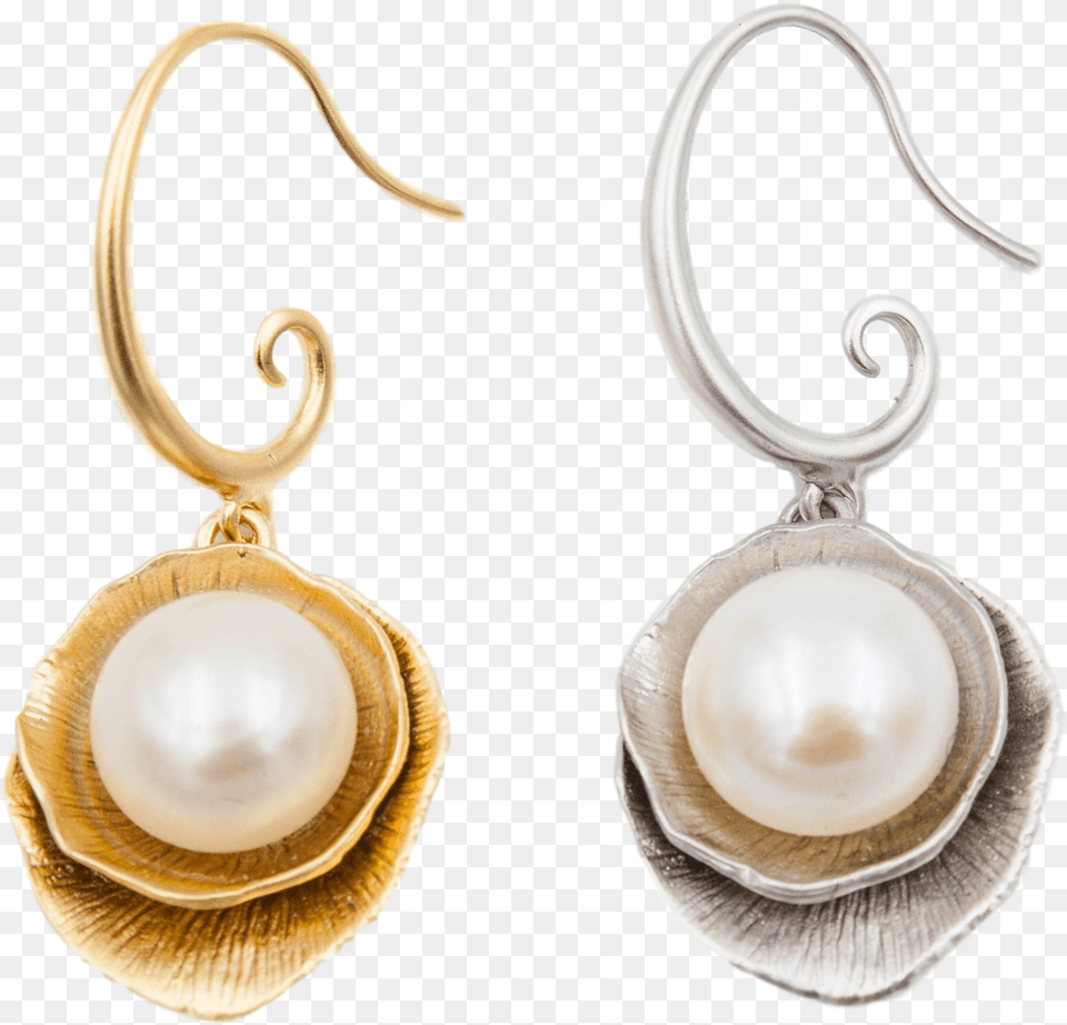 Lotus Leaf Pearl Earrings Earrings, Accessories, Earring, Jewelry Free Png Download