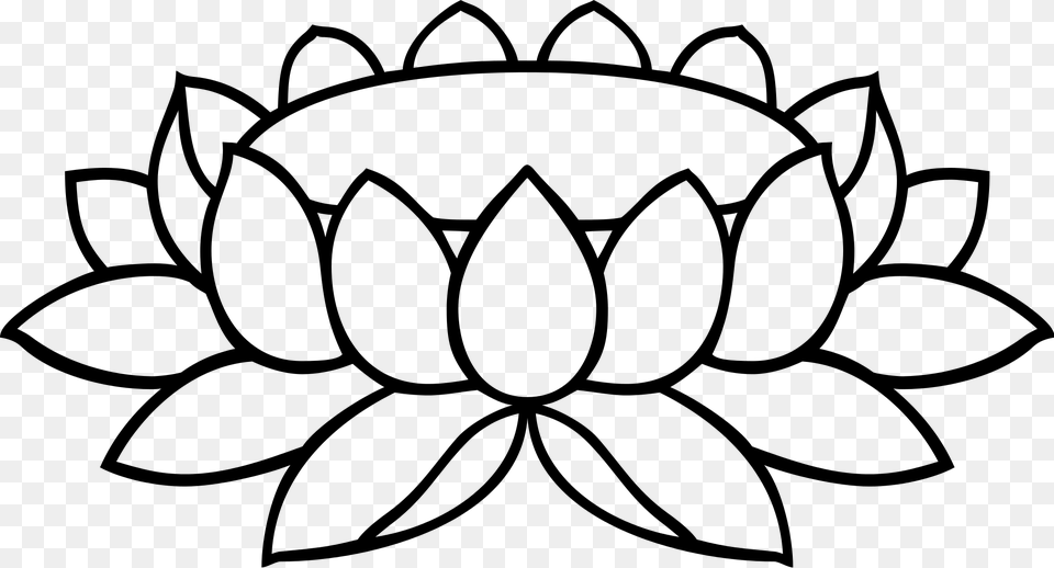 Lotus Line Art Huge Freebie Download For Powerpoint Padma Flower Clipart, Gray Free Transparent Png
