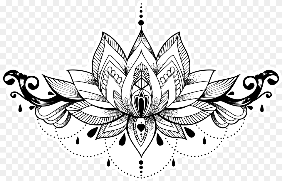 Lotus Tattoo 3 Image Lotus Flower Outline, Art, Person, Floral Design, Graphics Free Transparent Png
