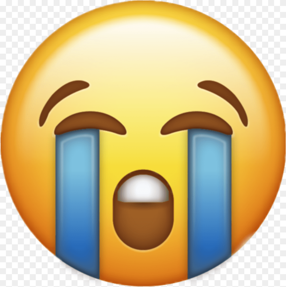 Loudly Crying Emoji Iphone Crying Emoji Transparent, Sphere, Logo, Symbol, Badge Free Png