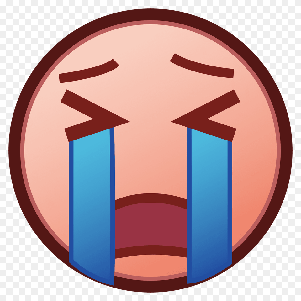 Loudly Crying Face Emoji Clipart, Logo, Badge, Symbol, Cross Free Png Download