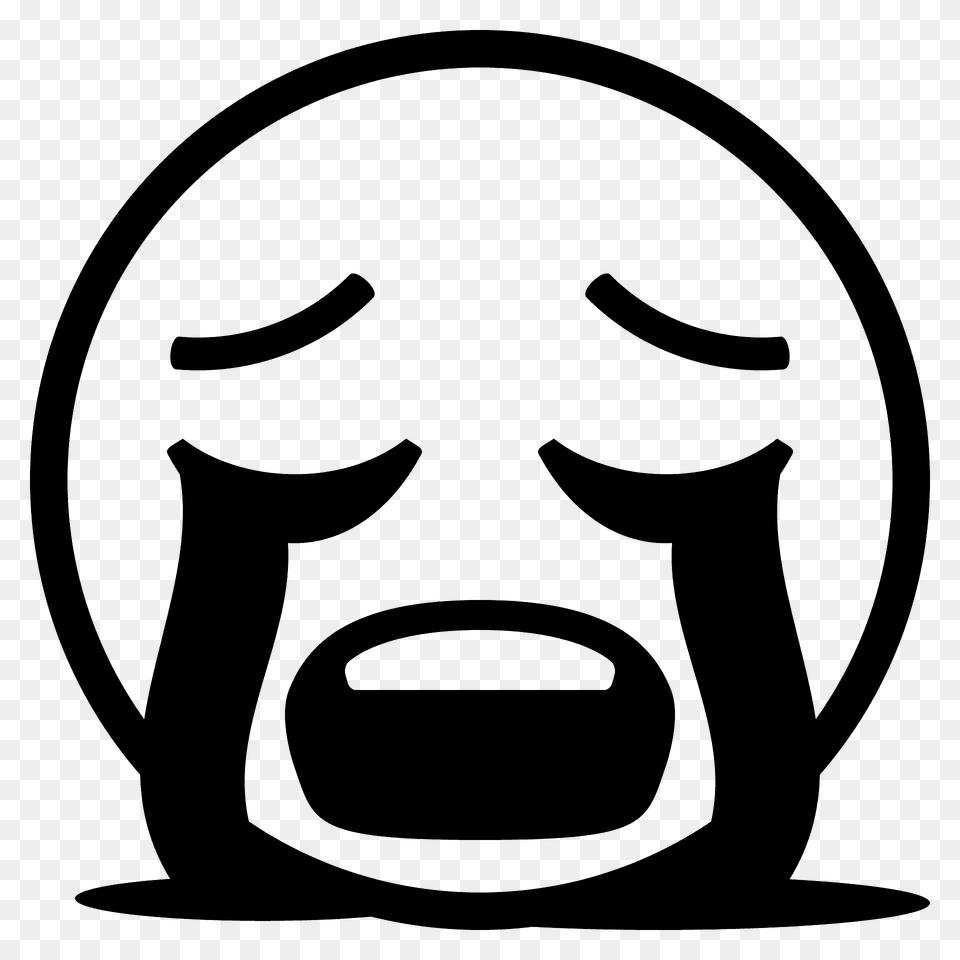 Loudly Crying Face Emoji Clipart, Stencil, Smoke Pipe Free Png