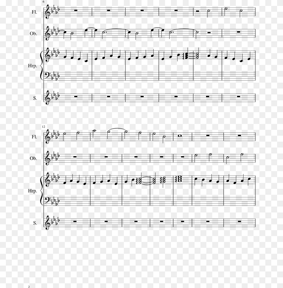 Louie Zong Ghost Duet Piano Sheet Music, Gray Free Png Download