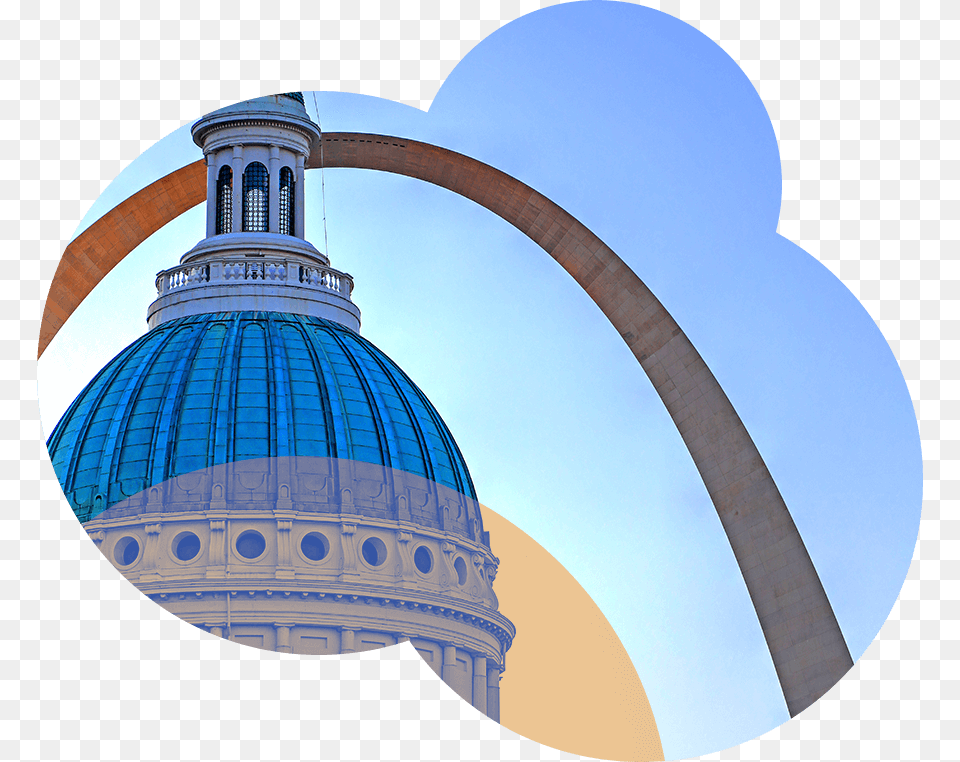 Louis Arch Behind The Courthouse Old Courthouse, Architecture, Building, Dome Png Image