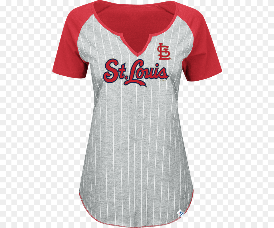 Louis Cardinals Ladies From The Stretch Fashion T Shirt, Clothing, T-shirt, Person, Jersey Png Image