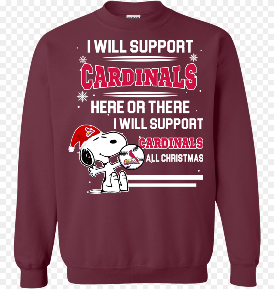 Louis Cardinals Ugly Christmas Sweaters Support Here T Shirt, Clothing, Knitwear, Sweatshirt, Sweater Png