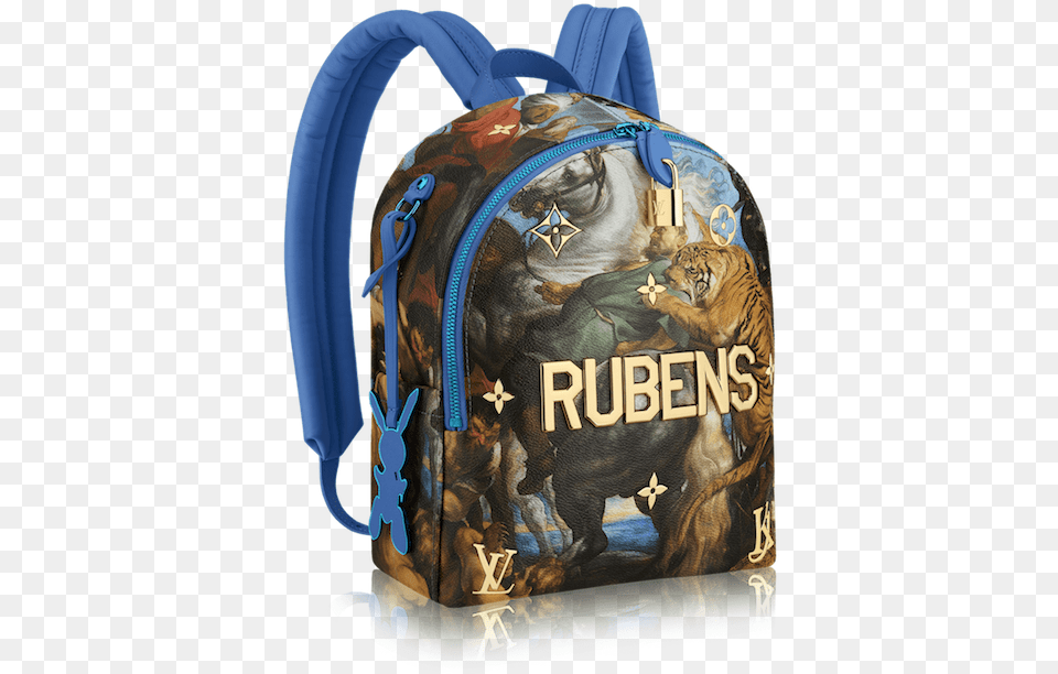 Louis Vuitton And Jeff Koons Teamed Up To Make Classic Art Louis Vuitton Backpack Rubens, Bag, Animal, Elephant, Mammal Png Image