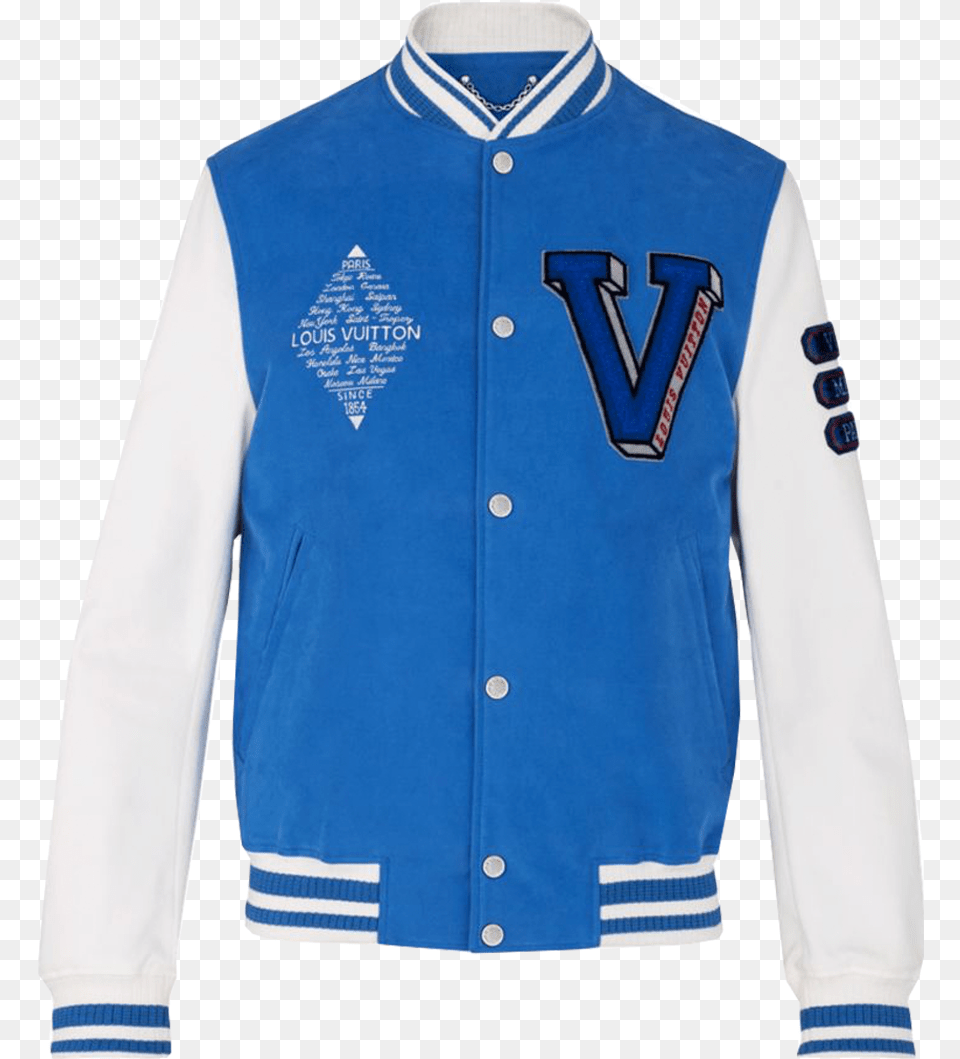Louis Vuitton Embroidered Varsity Jacket Louis Vuitton, Clothing, Coat, Shirt, Blazer Free Transparent Png