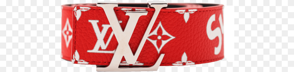 Louis Vuitton X Supreme Initiales Belt 40 Mm Monogram Red Louis Vuitton Belt, Accessories, Buckle Png Image