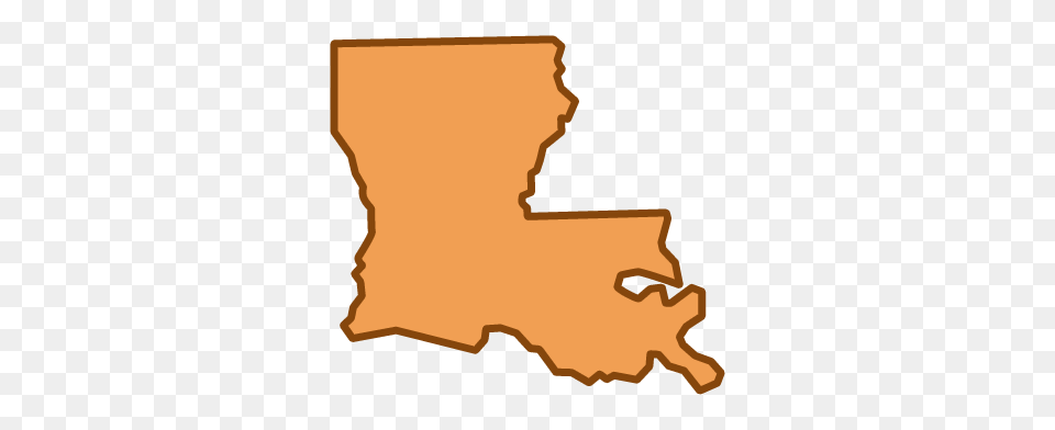 Louisiana Map Clip Art Orange Louisiana Map, Atlas, Chart, Diagram, Plot Png Image