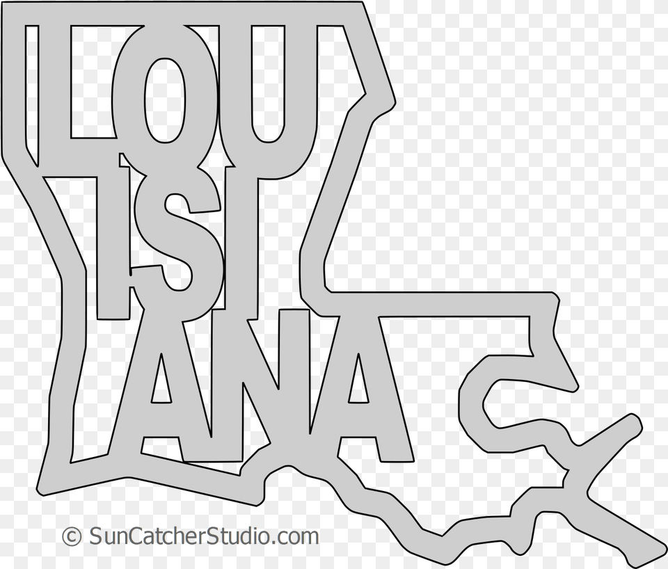 Louisiana Map Shape Text Outline Scalable Vector Graphic Louisiana, Symbol, Number, Stencil, Ampersand Free Png