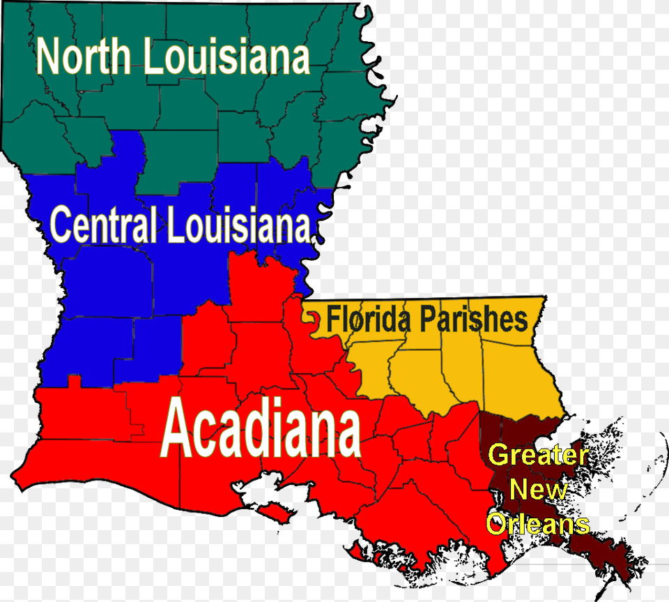 Louisiana Regions Map Large Map Map Of Acadiana Louisiana, Chart, Plot, Atlas, Diagram Png