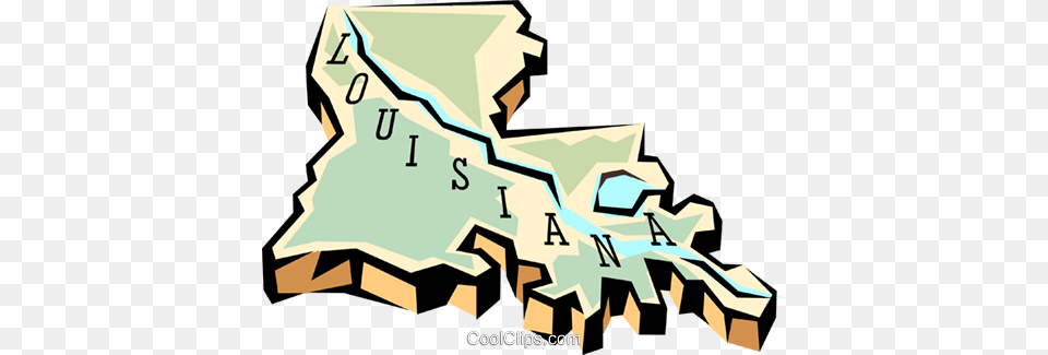 Louisiana State Map Royalty Vector Clip Art Illustration, Chart, Plot, Bulldozer, Machine Free Png