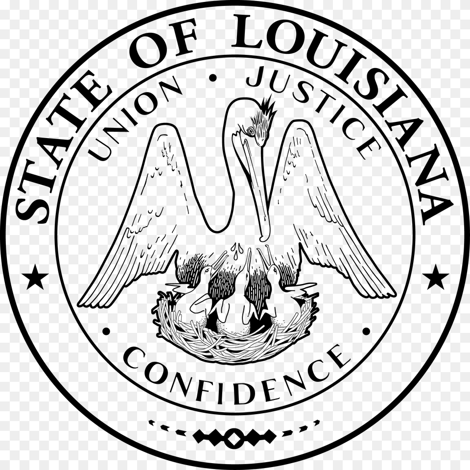 Louisiana State Seal, Gray Free Png Download