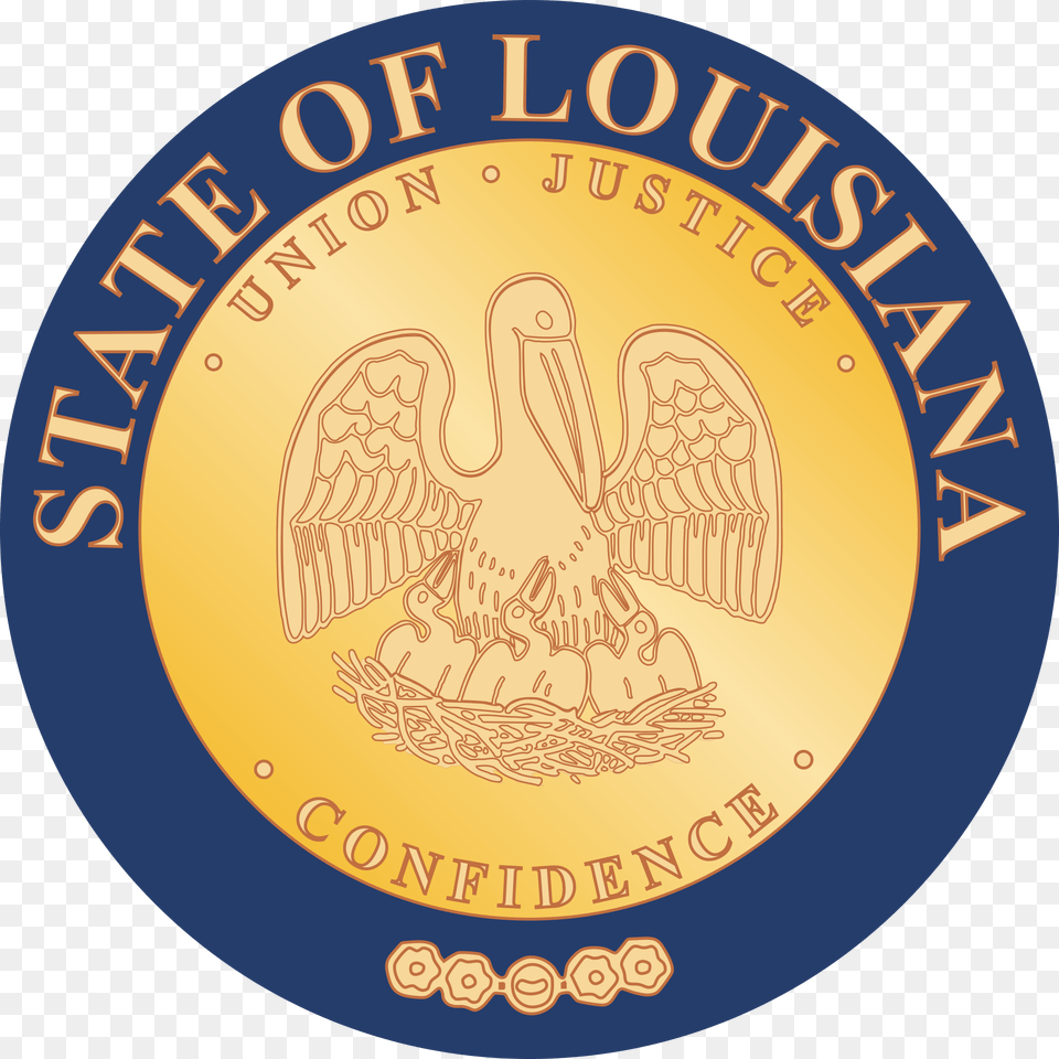 Louisiana State Seal Cufflinks Of Clip Art Emblem, Gold, Symbol, Logo, Coin Png