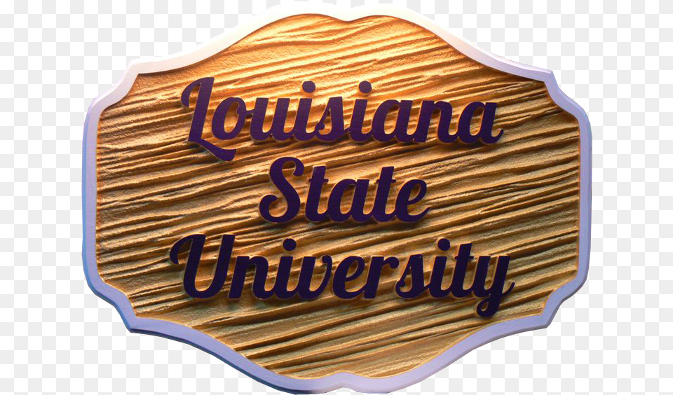 Louisiana State University Label, Accessories, Buckle, Wood, Plaque Png Image