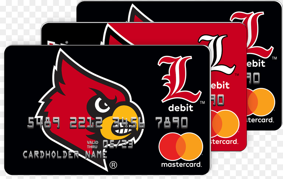 Louisville Cardinals Fancard Prepaid Mastercard Group Graphic Design, Text, Credit Card, Dynamite, Weapon Free Png Download