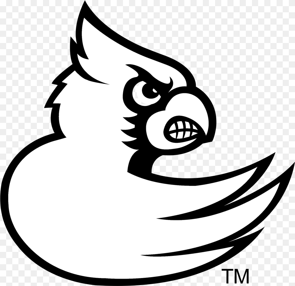 Louisville Cardinals Logo Black And White Louisville Cardinals Logo Svg, Stencil, Animal, Fish, Sea Life Png Image
