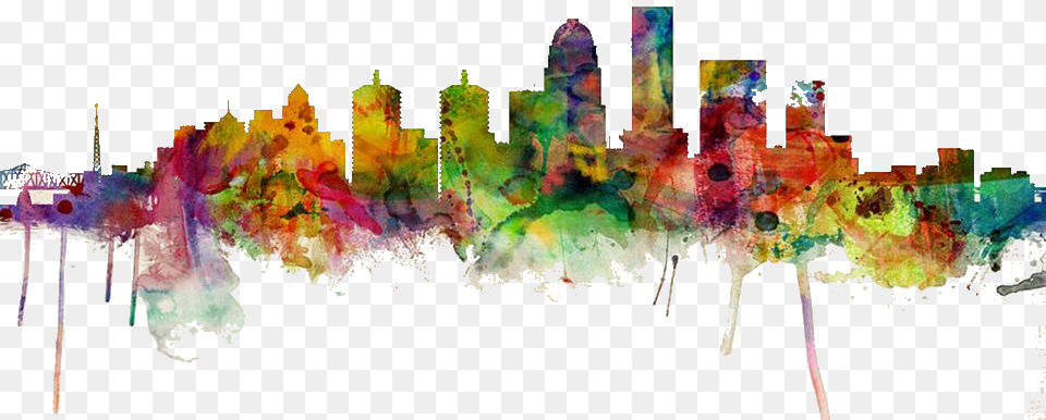 Louisville Kentucky City Skyline, Art, Modern Art, Painting, Canvas Free Png Download