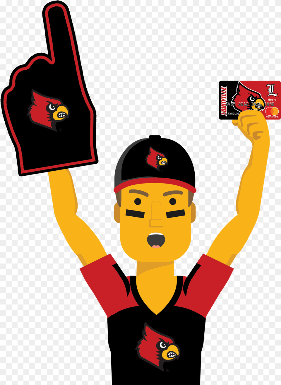 Louisville Ultimate Fan Holding The Louisville Cardinals University Of Louisville, Person, Face, Head, People Free Png Download