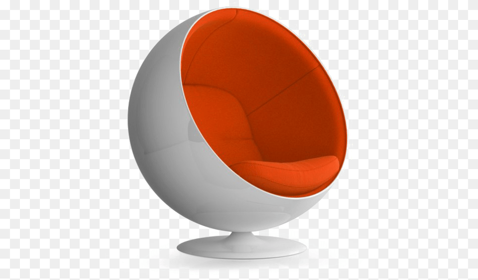 Lounge Chair Transparent Ball Chair Orange, Furniture, Sphere Free Png Download
