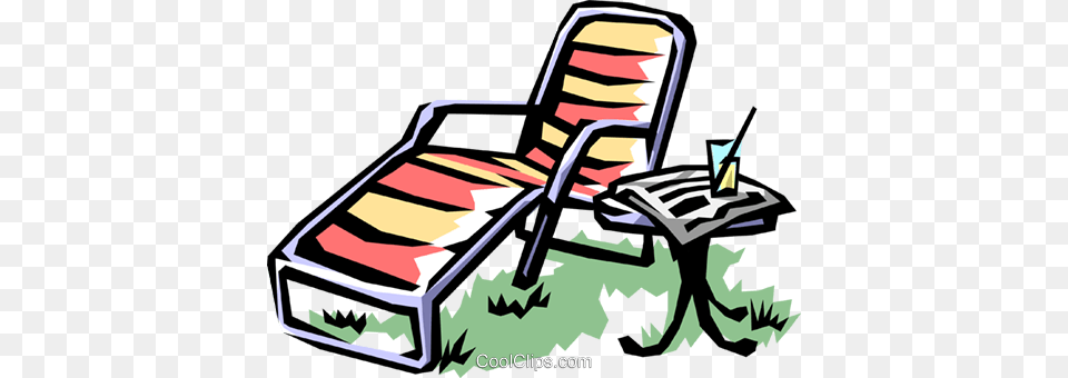 Lounge Chair With Lemonade Royalty Vector Clip Art, Furniture Free Png