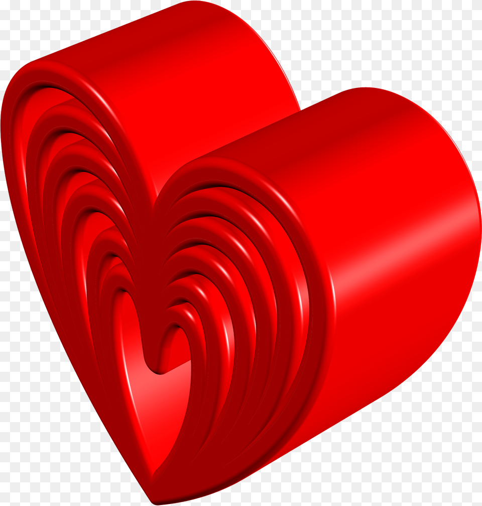 Love 3d Heart Beautiful Wallpaper In Red Colour Heart Free Png Download