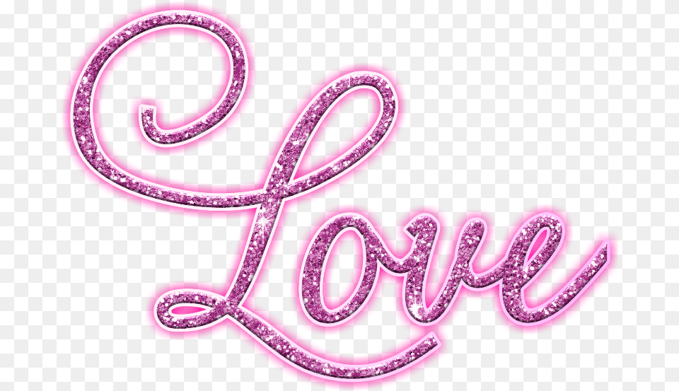 Love Amor Pink Glitter Shiny Valentines Neonlights Illustration, Purple, Light, Dynamite, Text Free Png Download