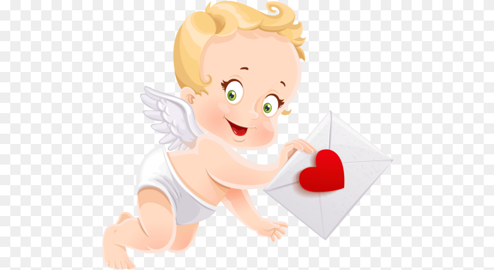 Love Angel Cartoon For Valentines Day Love Angel Cartoon, Baby, Person, Face, Head Free Png Download