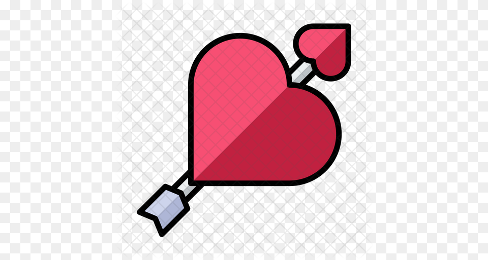 Love Arrow Icon Of Colored Outline National Library Of France, Heart, Racket Free Transparent Png
